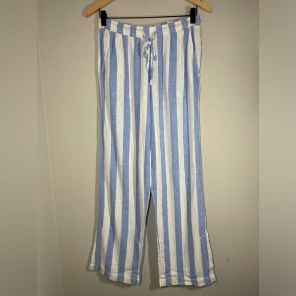 Bella Dahl Side Slit Wide Leg Pant Sky Blue Stripe size XS - Picture 3 of 9